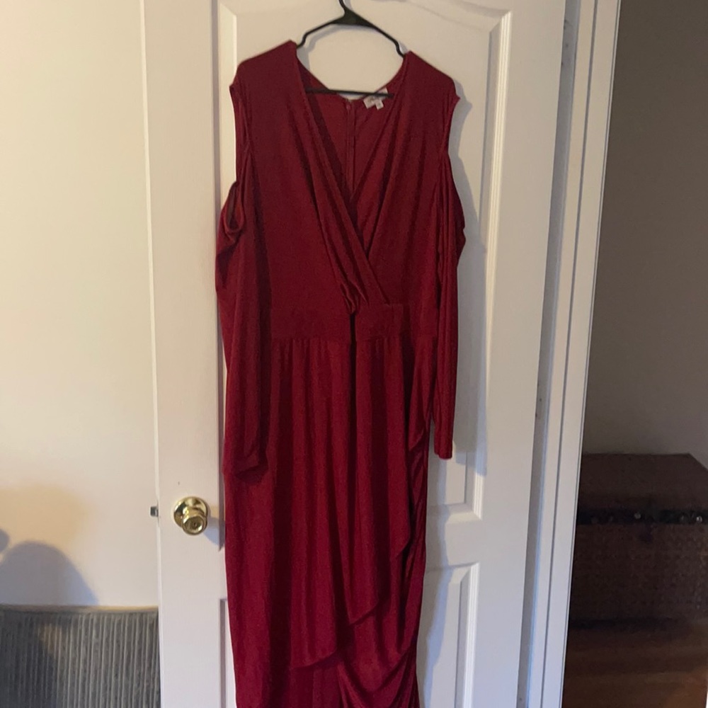 Long cold shoulder dress